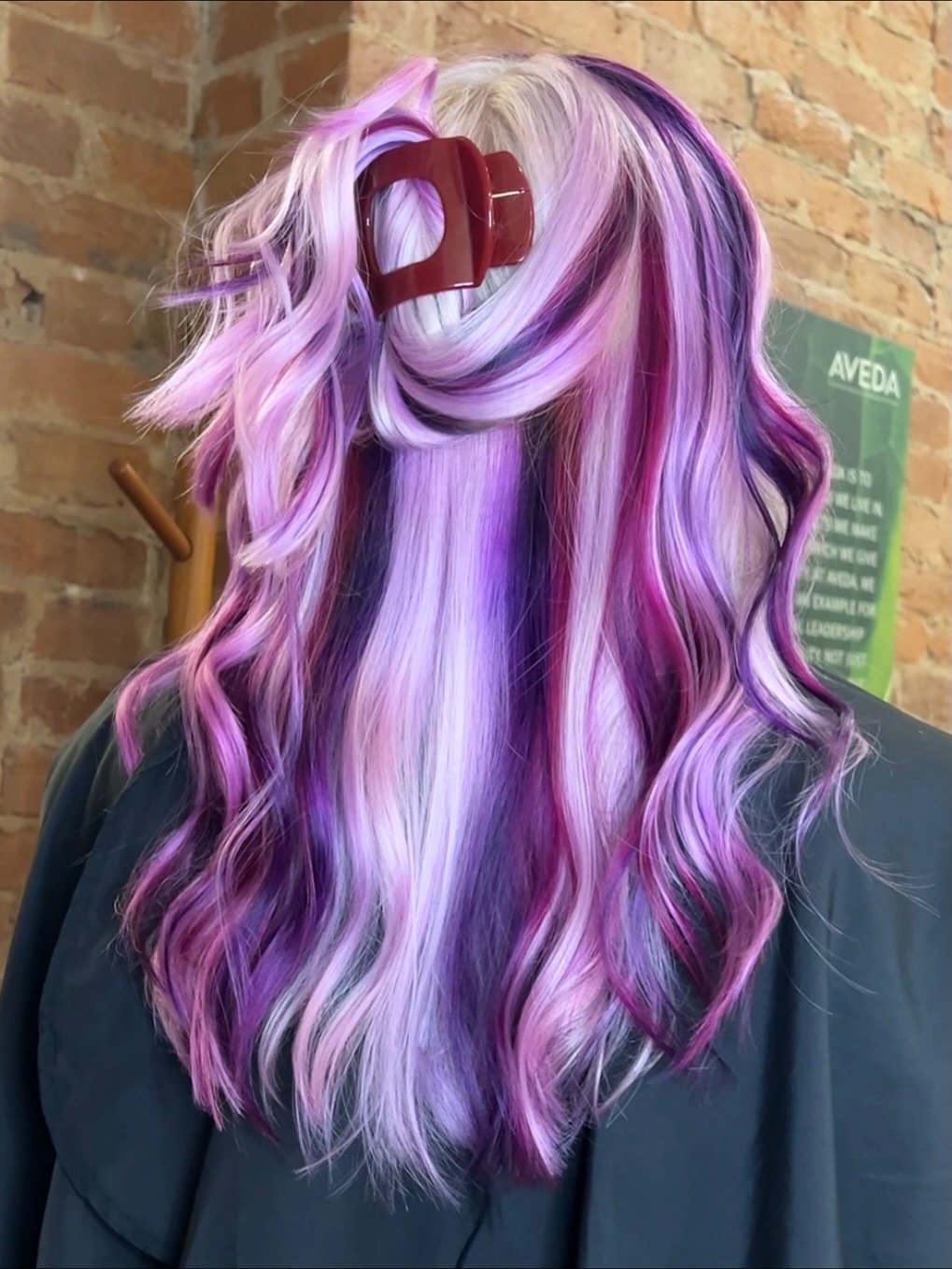 Bold Purple Streaks With Soft Lavender Waves