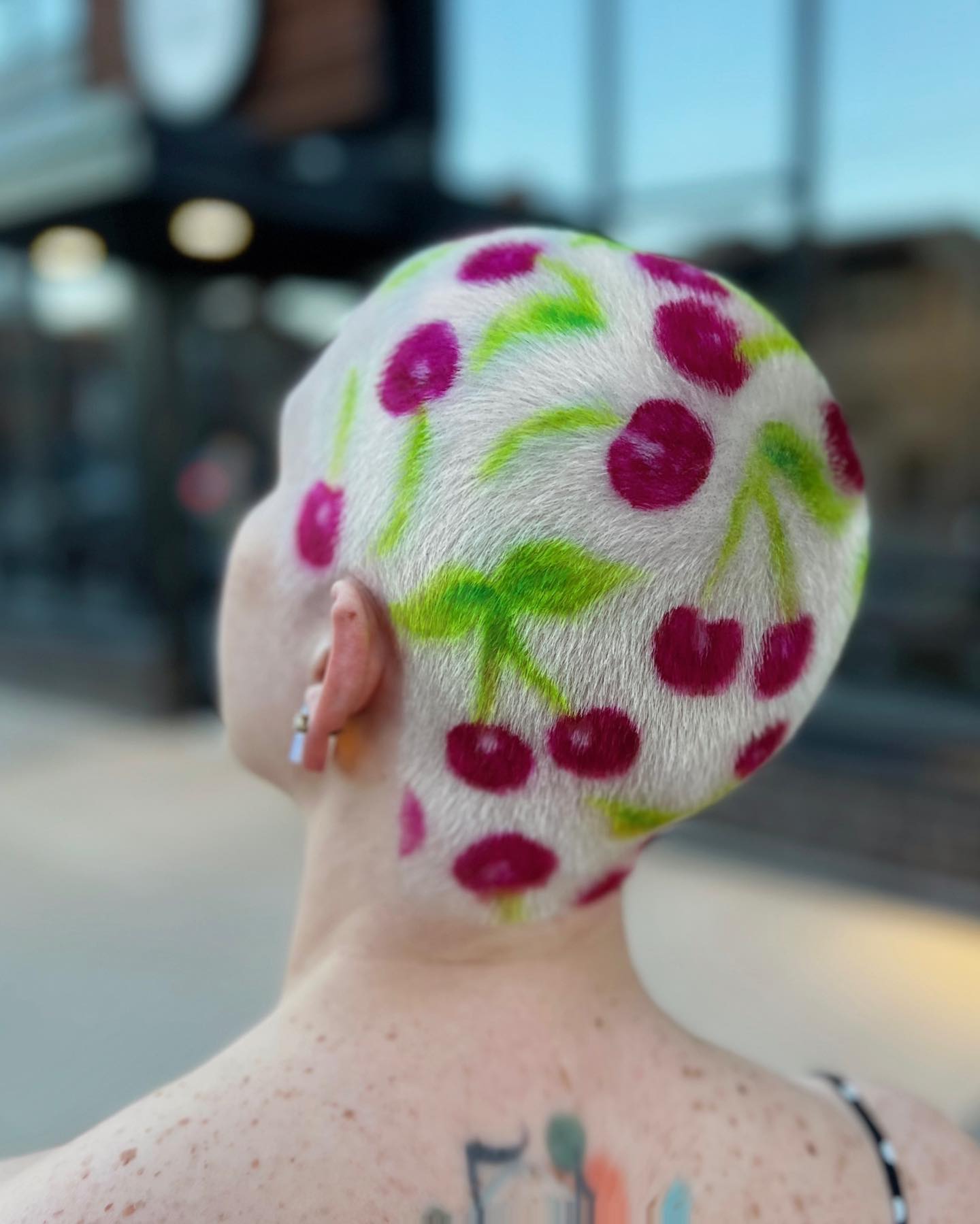 Cherry Bomb Buzz Cut With Green Stems