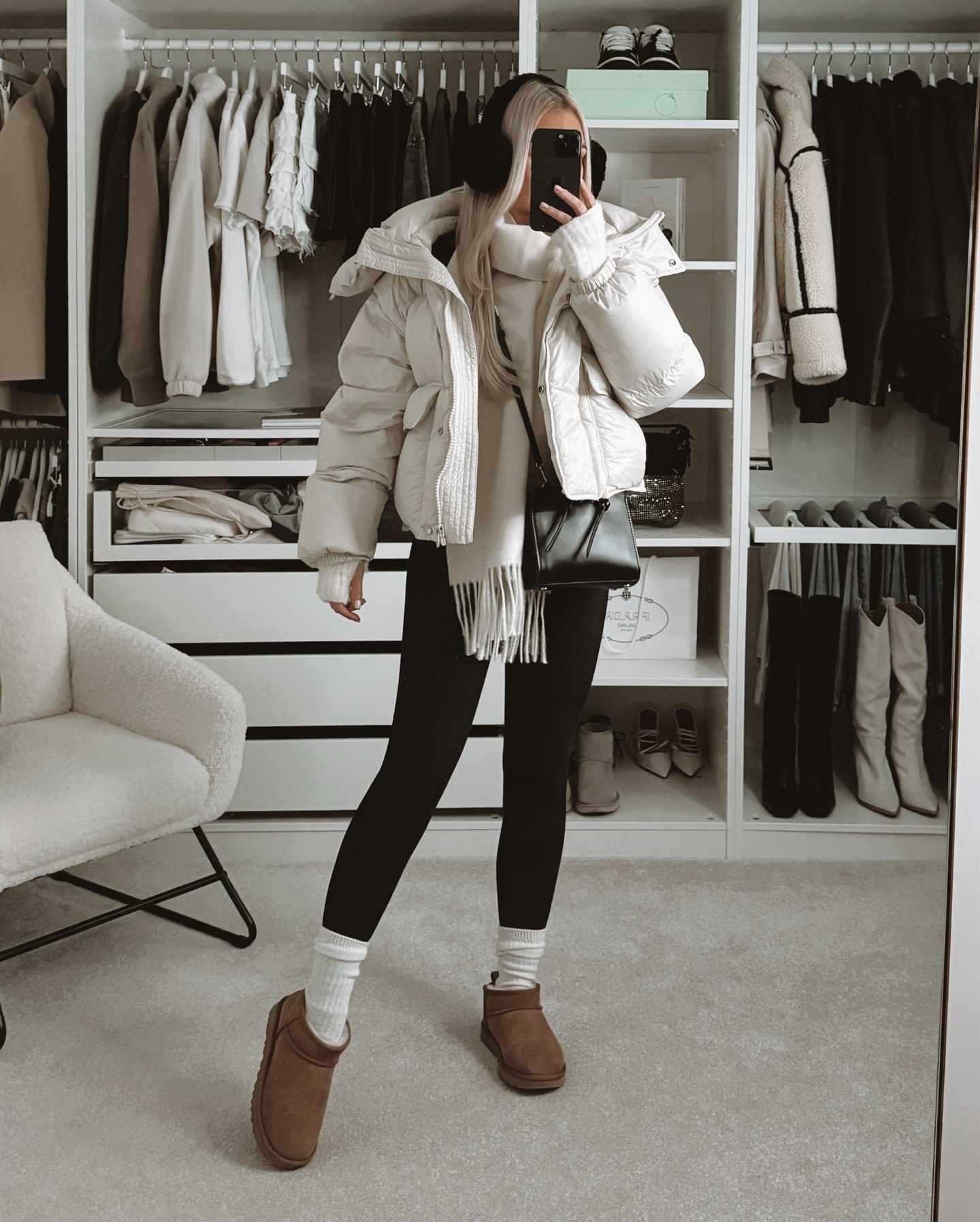 Cozy Puffer and Uggs Casual Winter Outfit