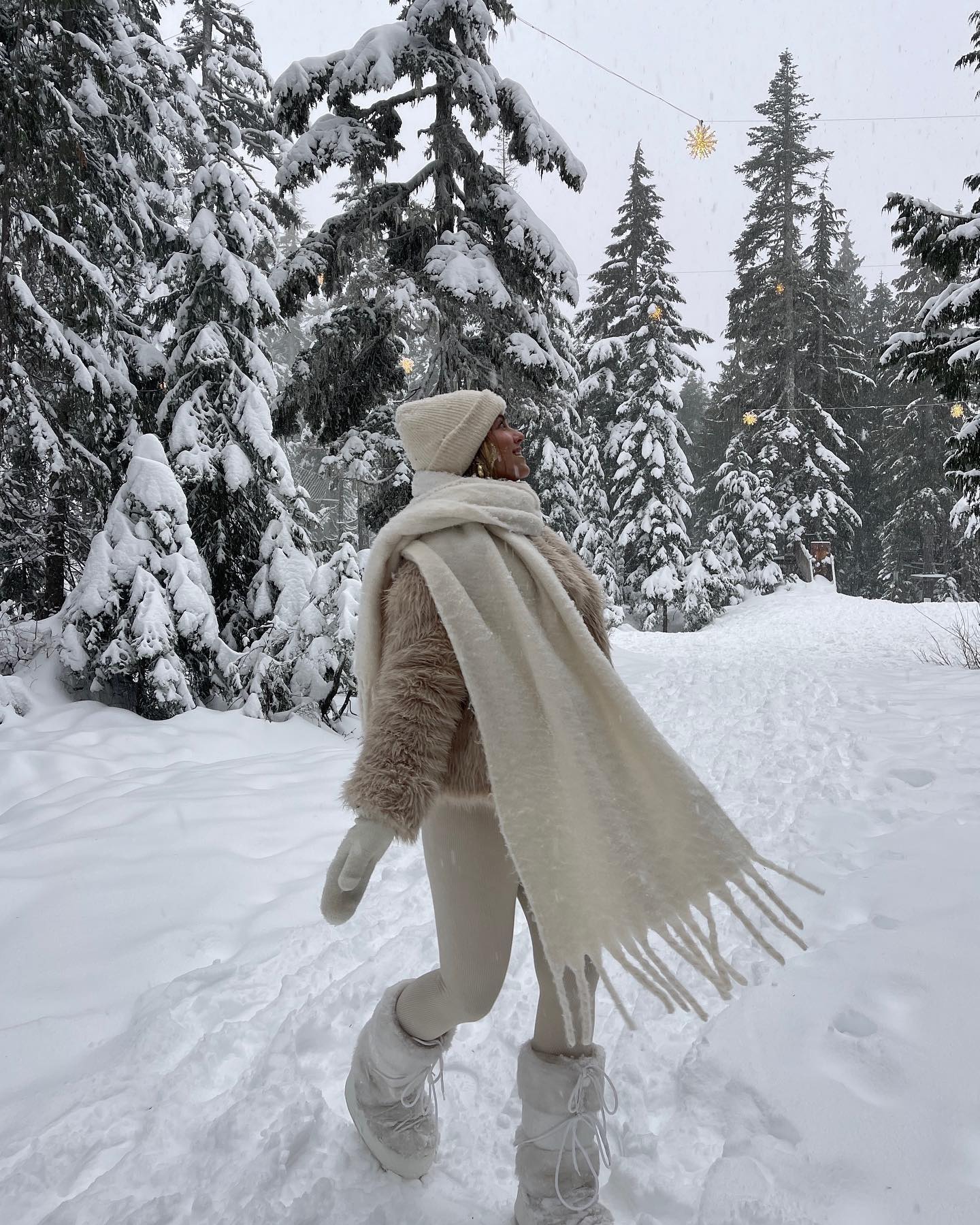 Monochromatic Cozy Chic Snow Day Look
