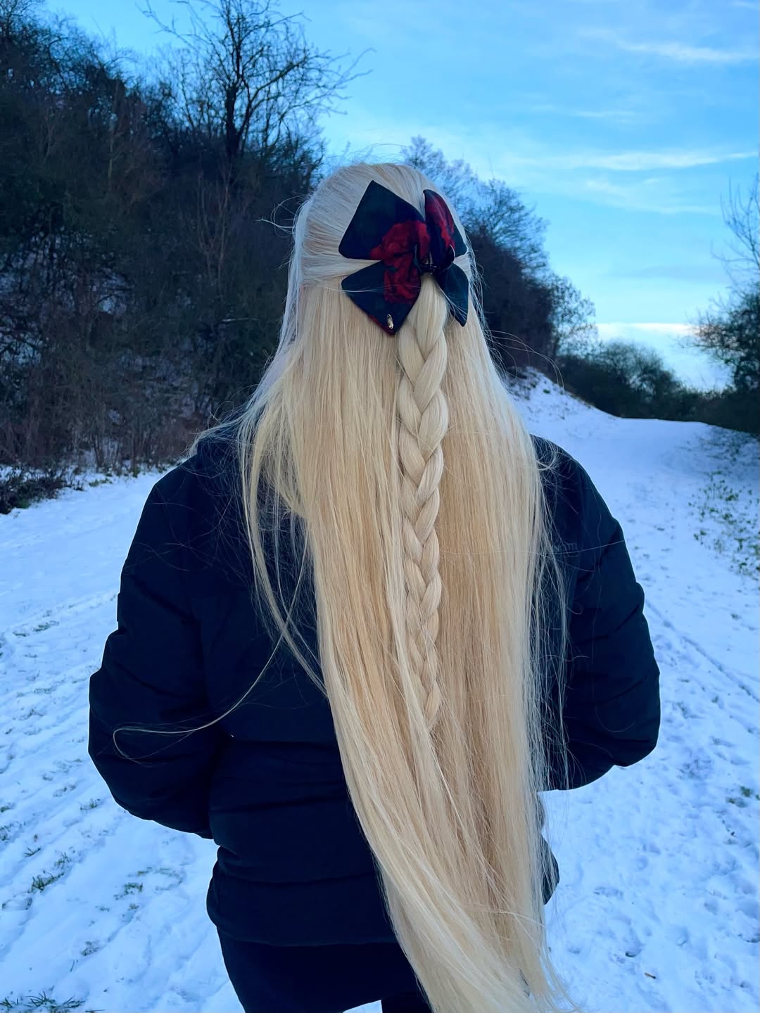 Gothic Rose Bow With Dutch Braid