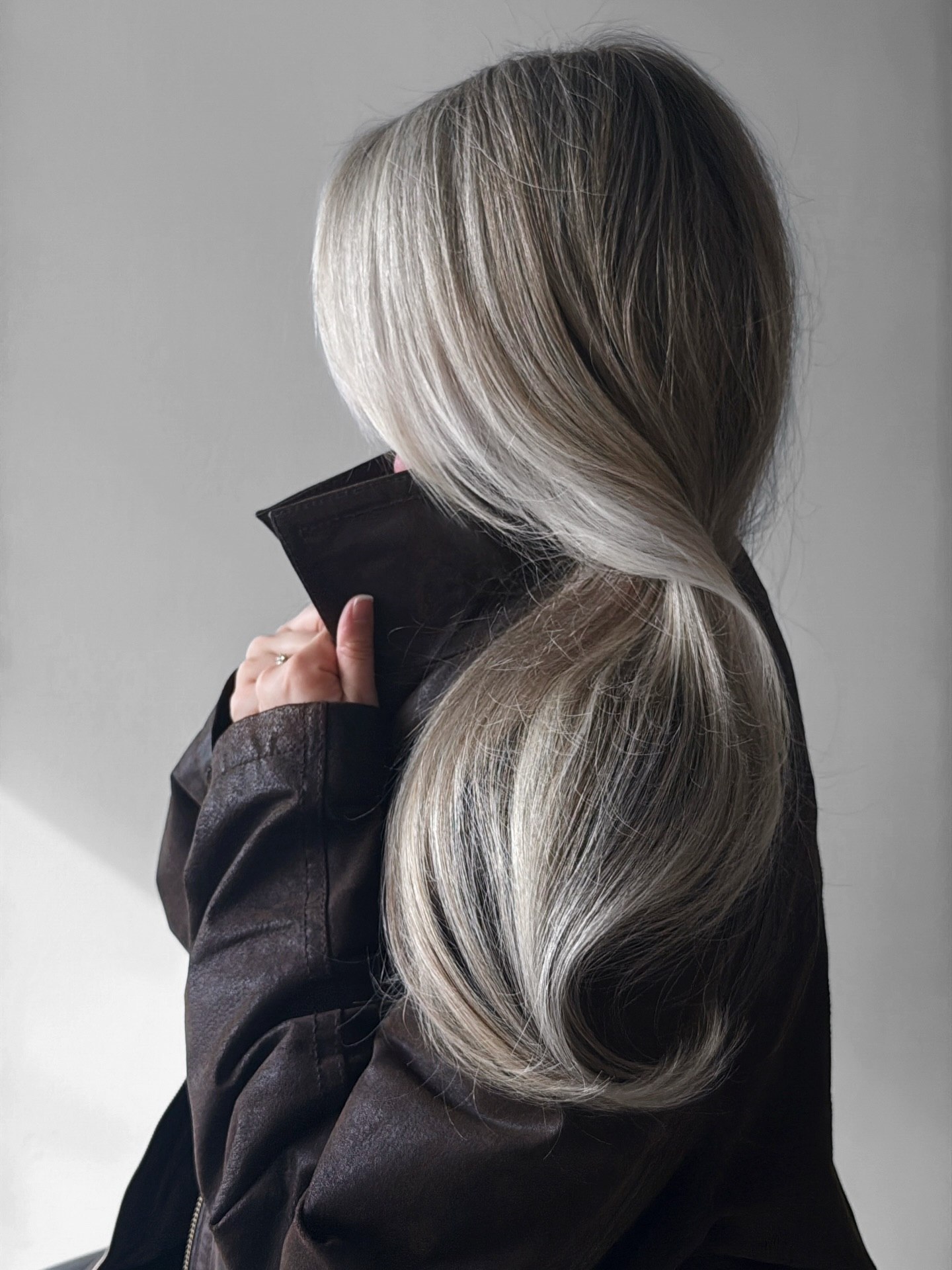 Ash Blonde Balayage With Subtle Waves