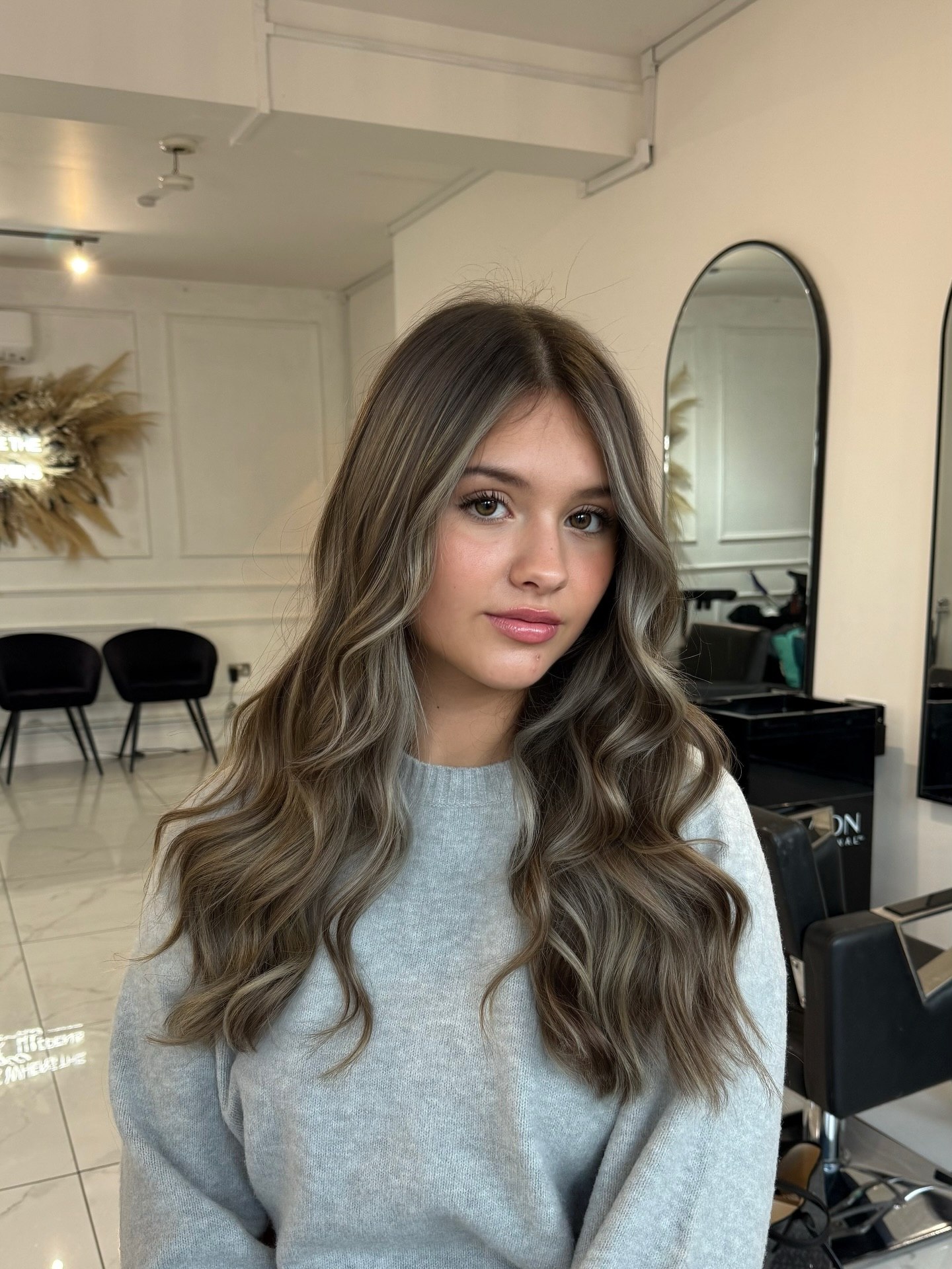 Champagne Blonde Balayage With Textured Waves