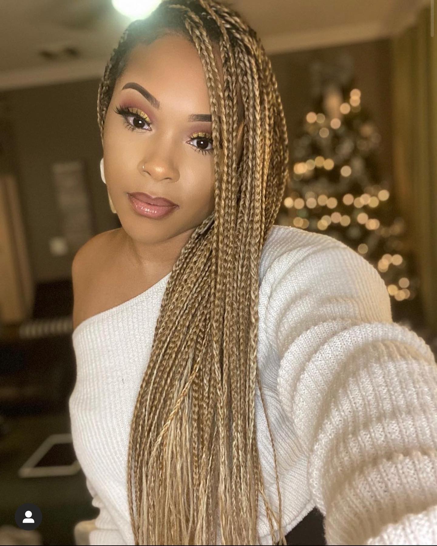 Honey Blonde Micro Braids With Subtle Ombre