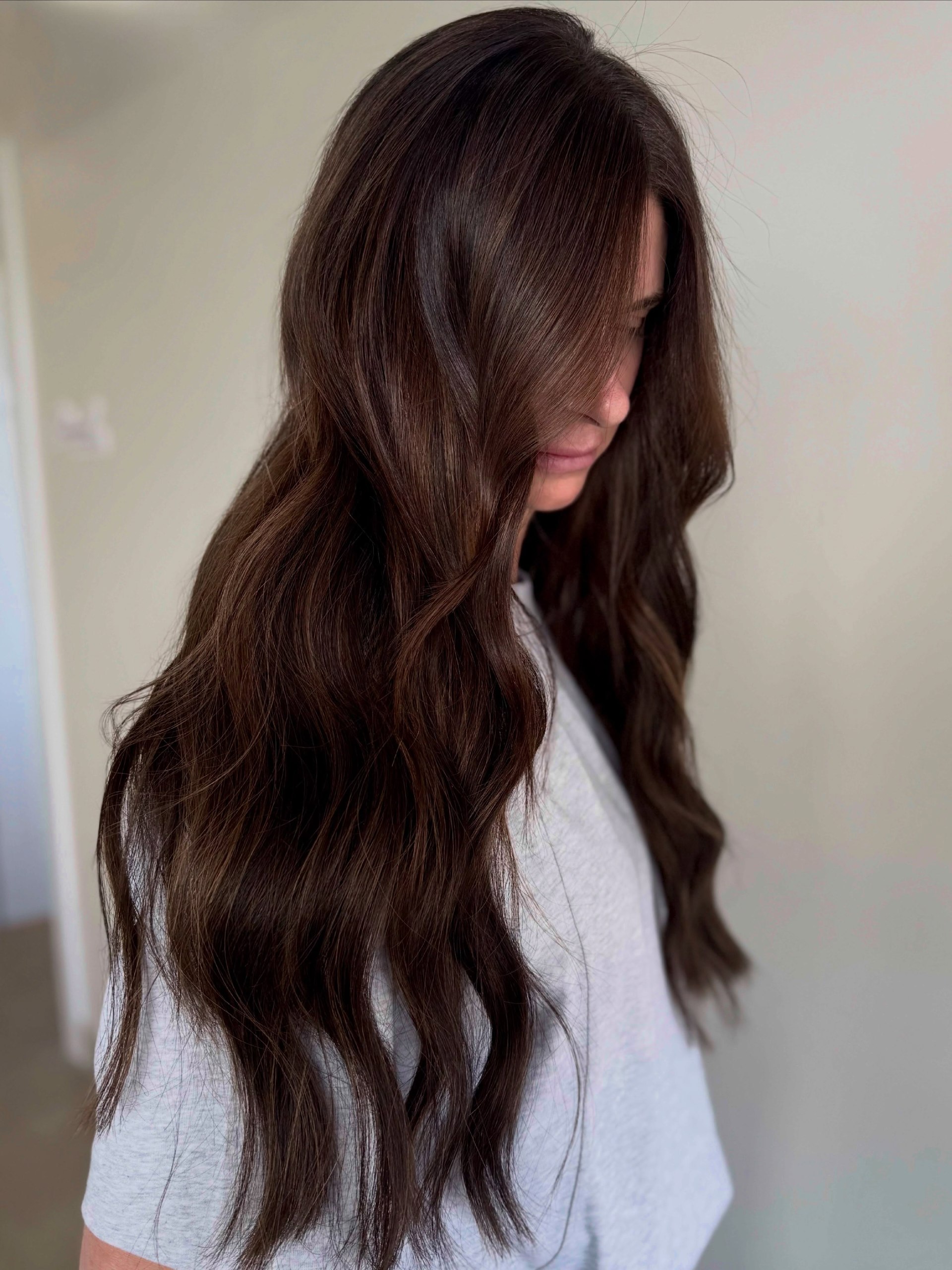 Deep Espresso Waves With Subtle Red Undertones