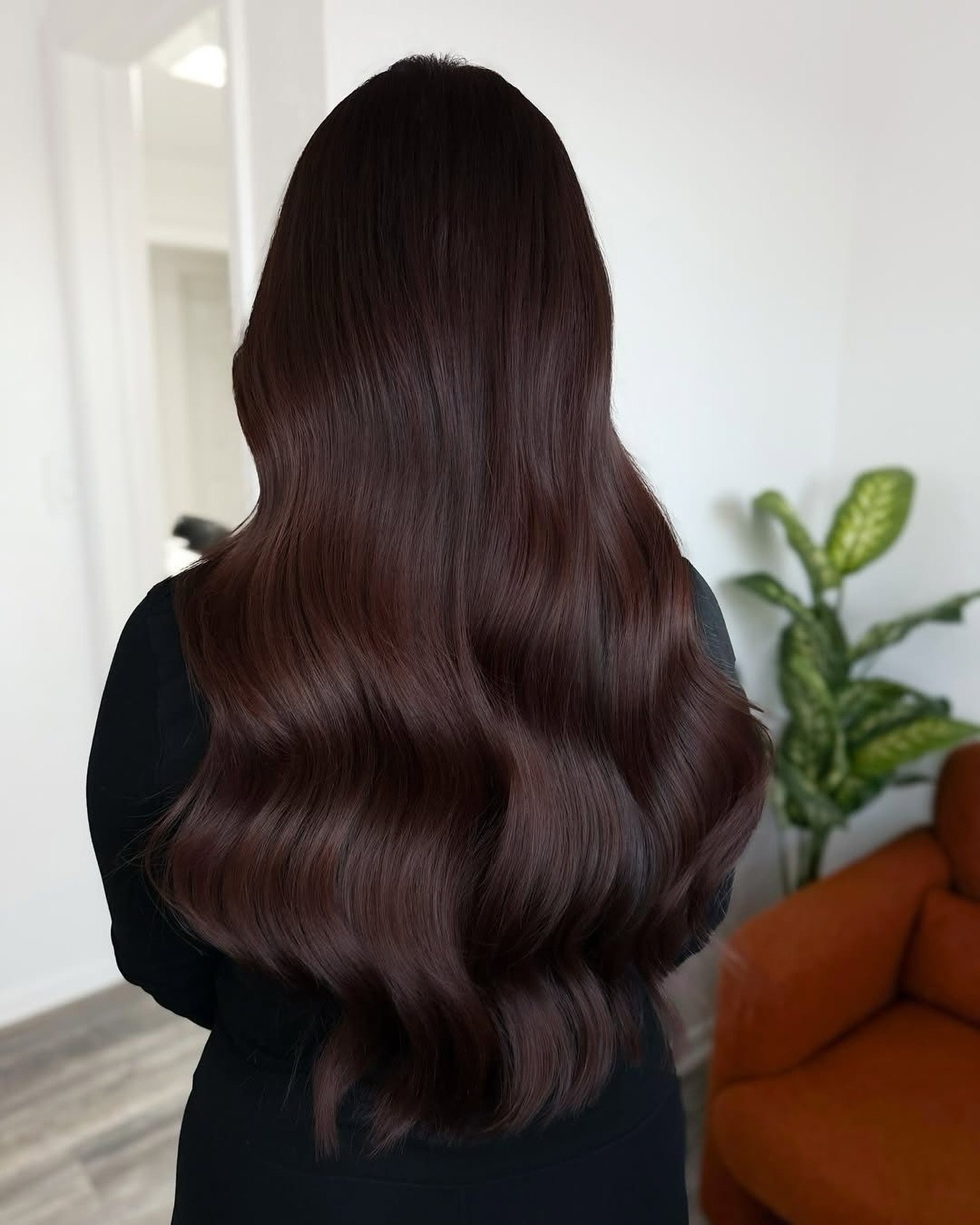 Rich Espresso Waves With Subtle Red Undertones