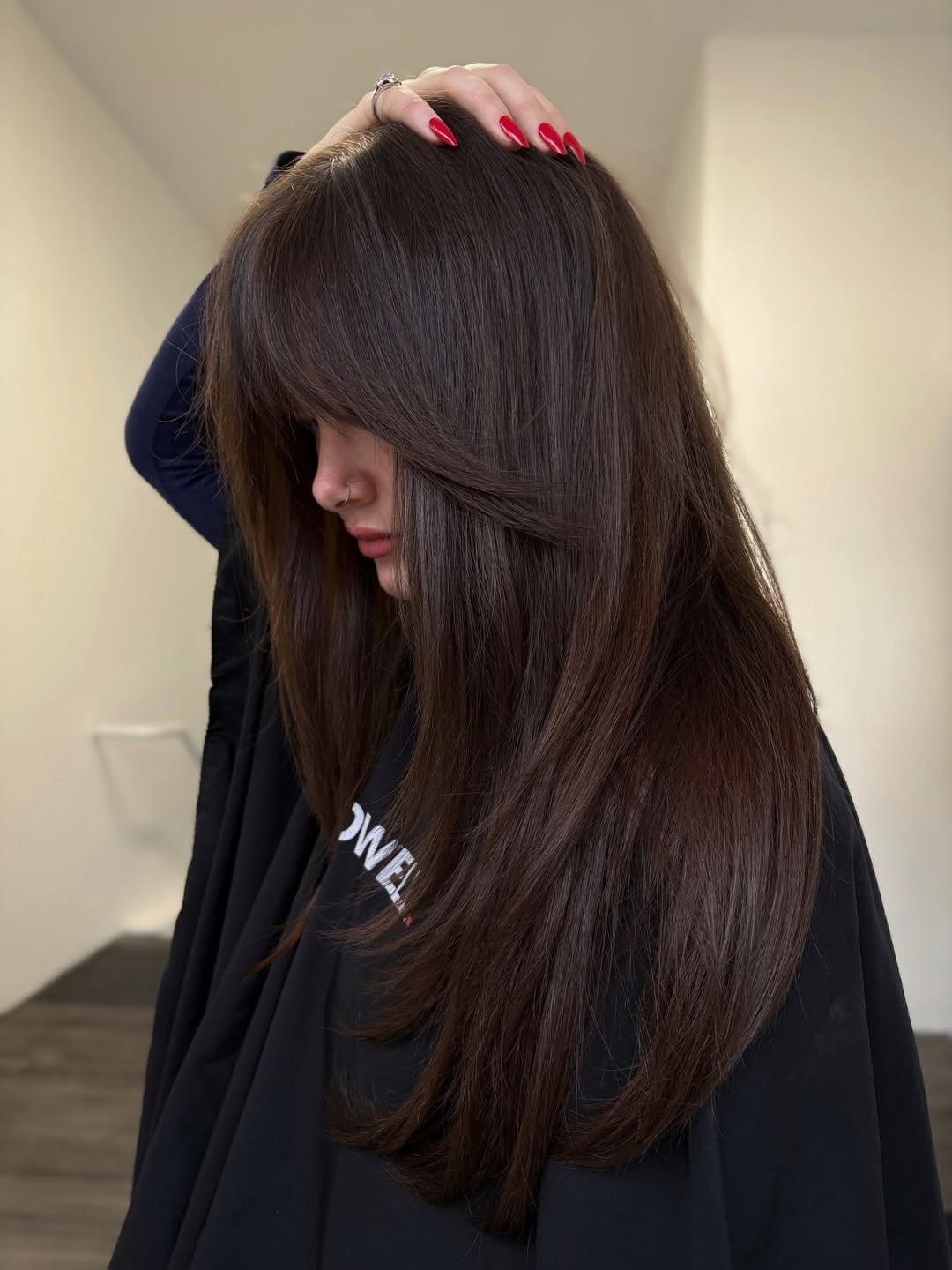 Chocolate Brown Hair With Face Framing Layers