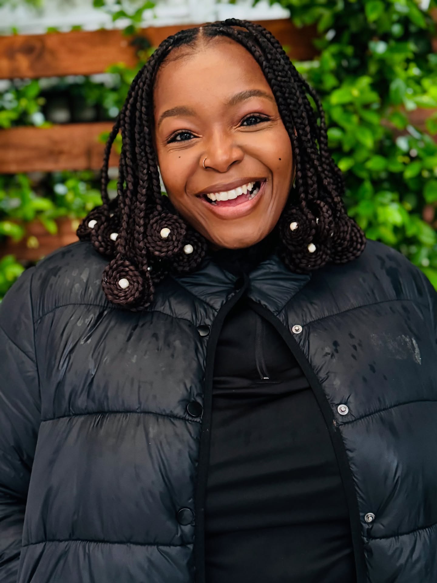 Chic Box Braids With Pearl Embellishments