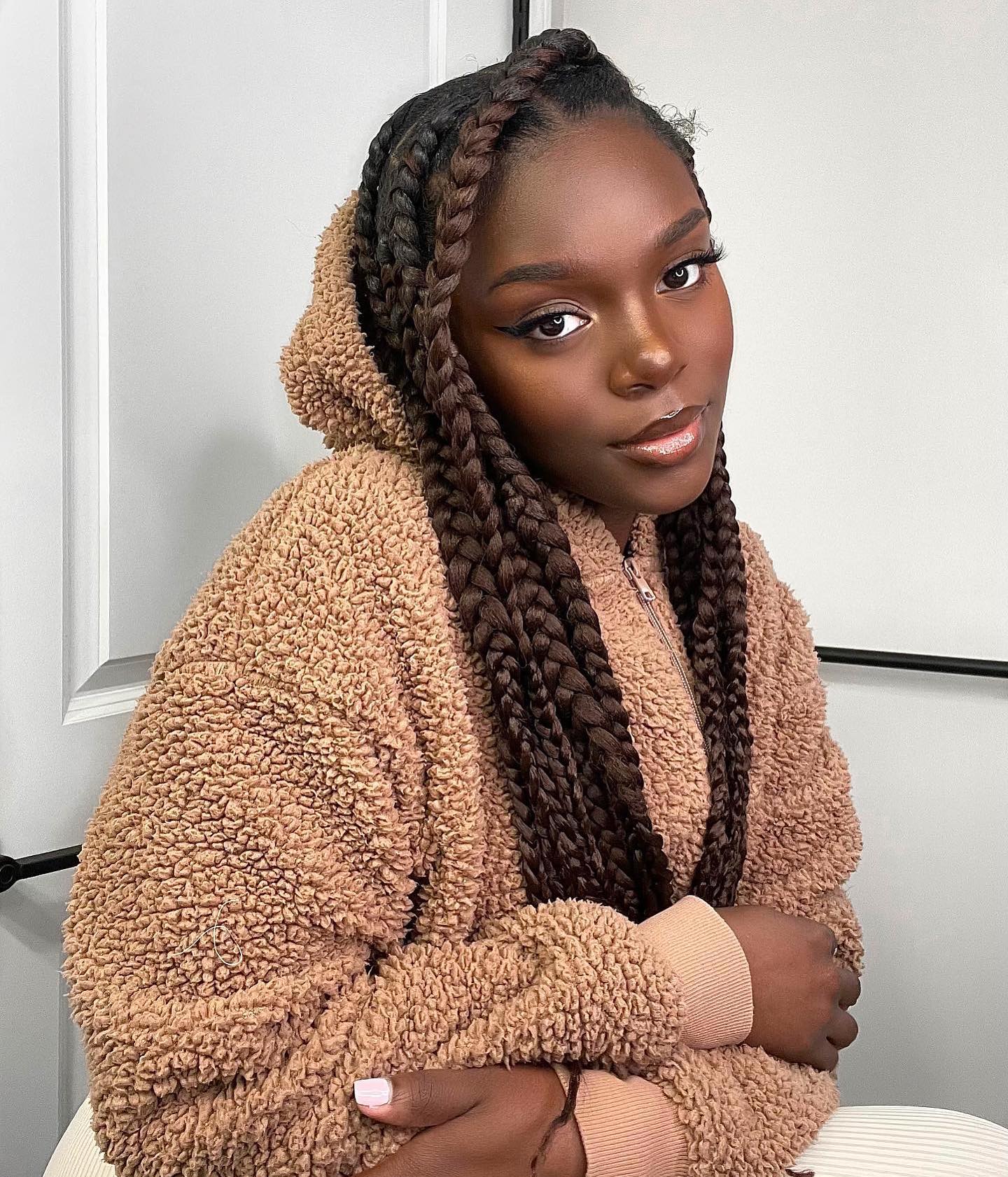 Chunky Box Braids With Ombre Ends