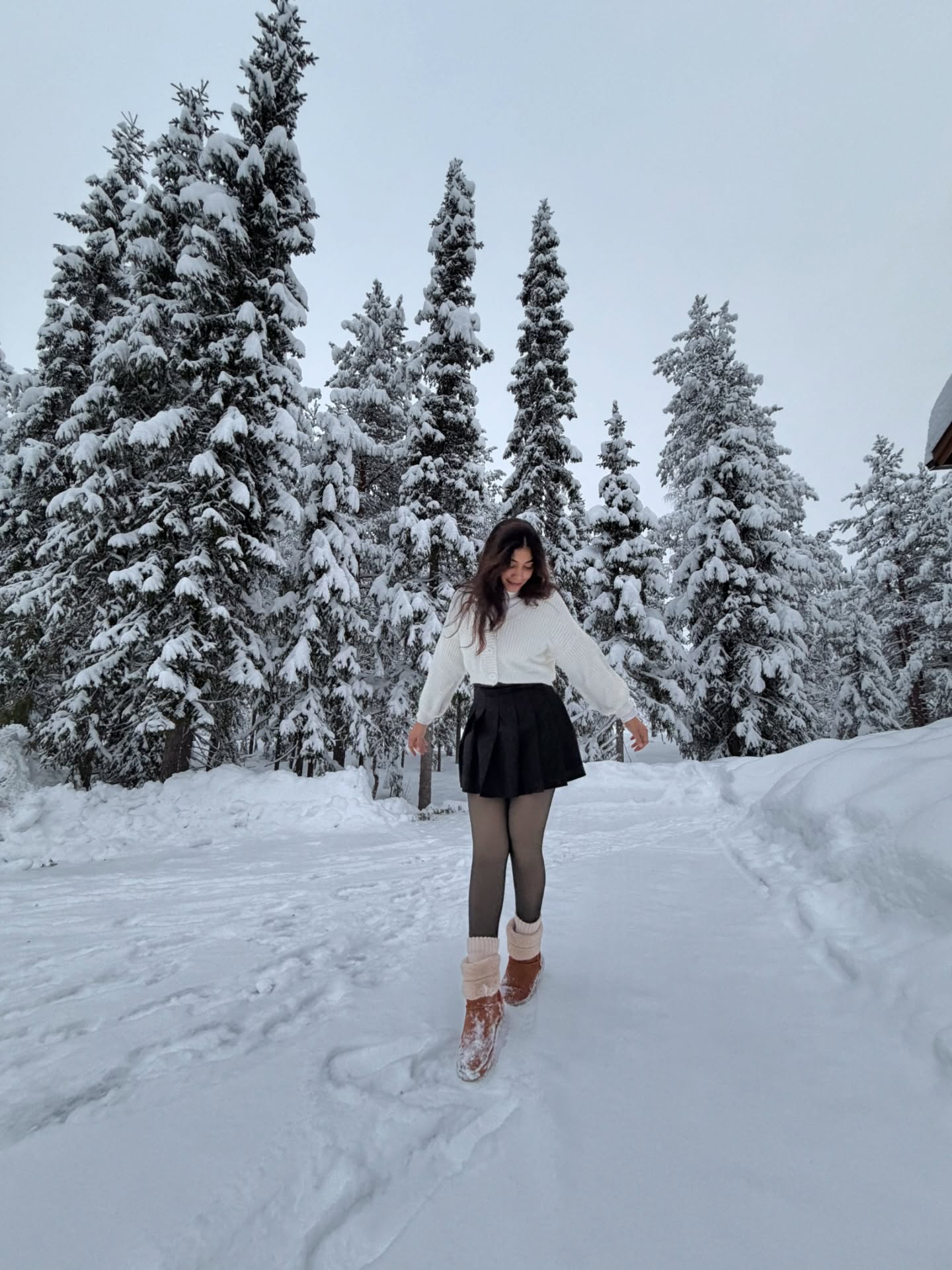 Cozy Knit Cardigan With Pleated Mini Skirt