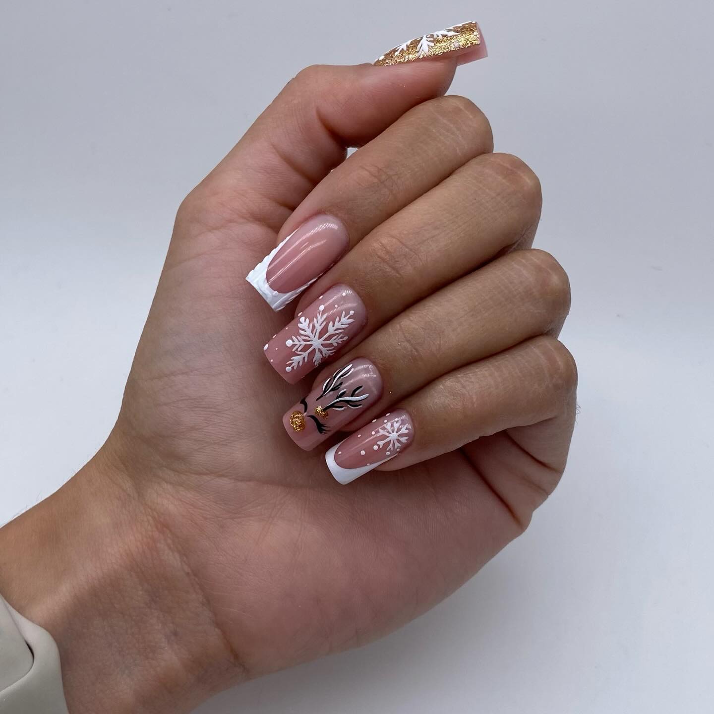 Winter Wonderland French Tip Nail Art