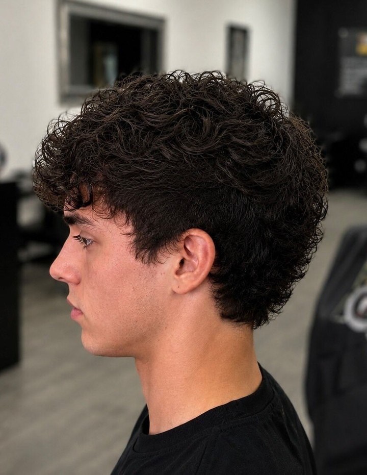 Textured Curly Crop With Taper Fade