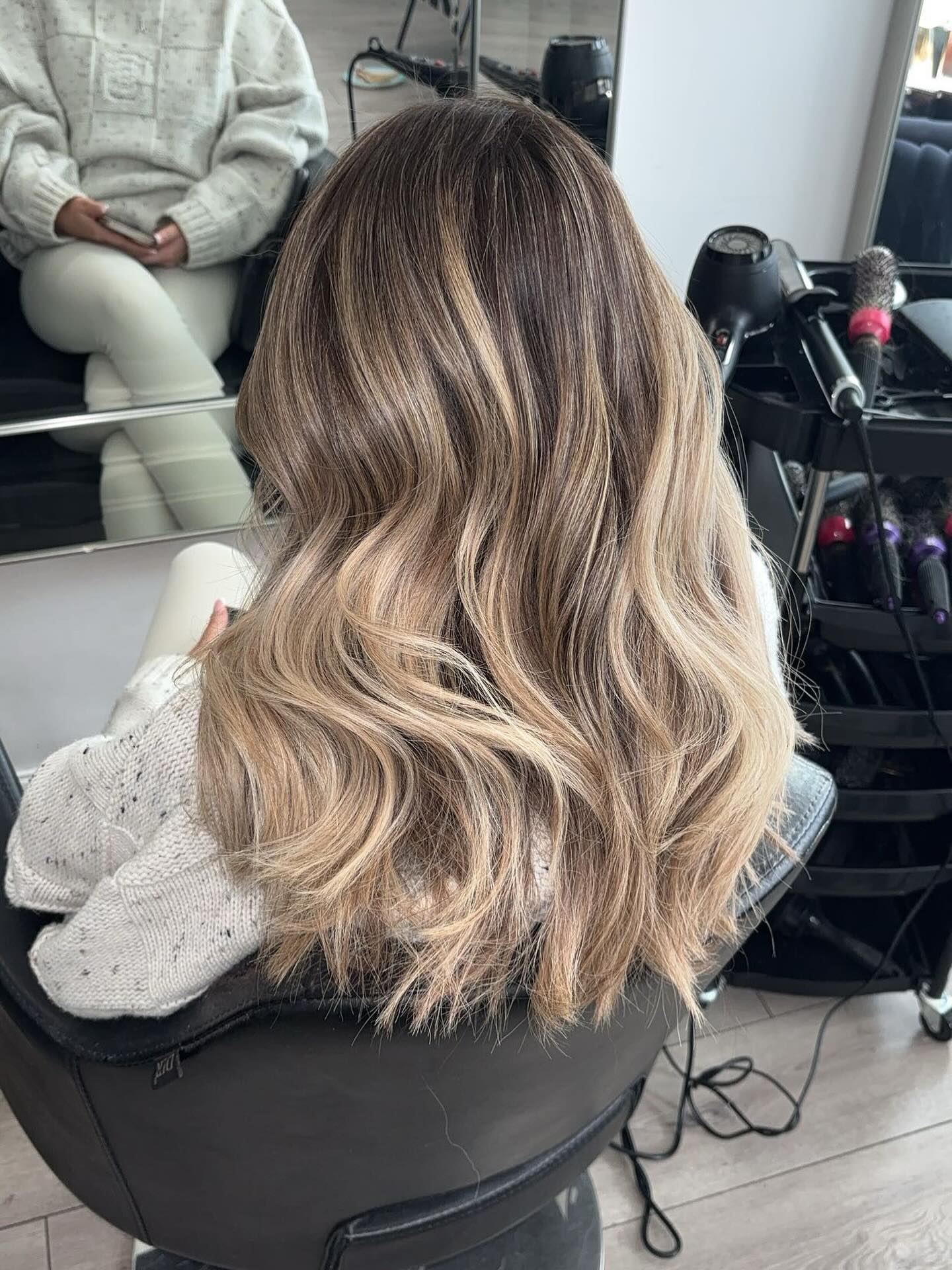 Beachy Waves Balayage With Honey Blonde Tones