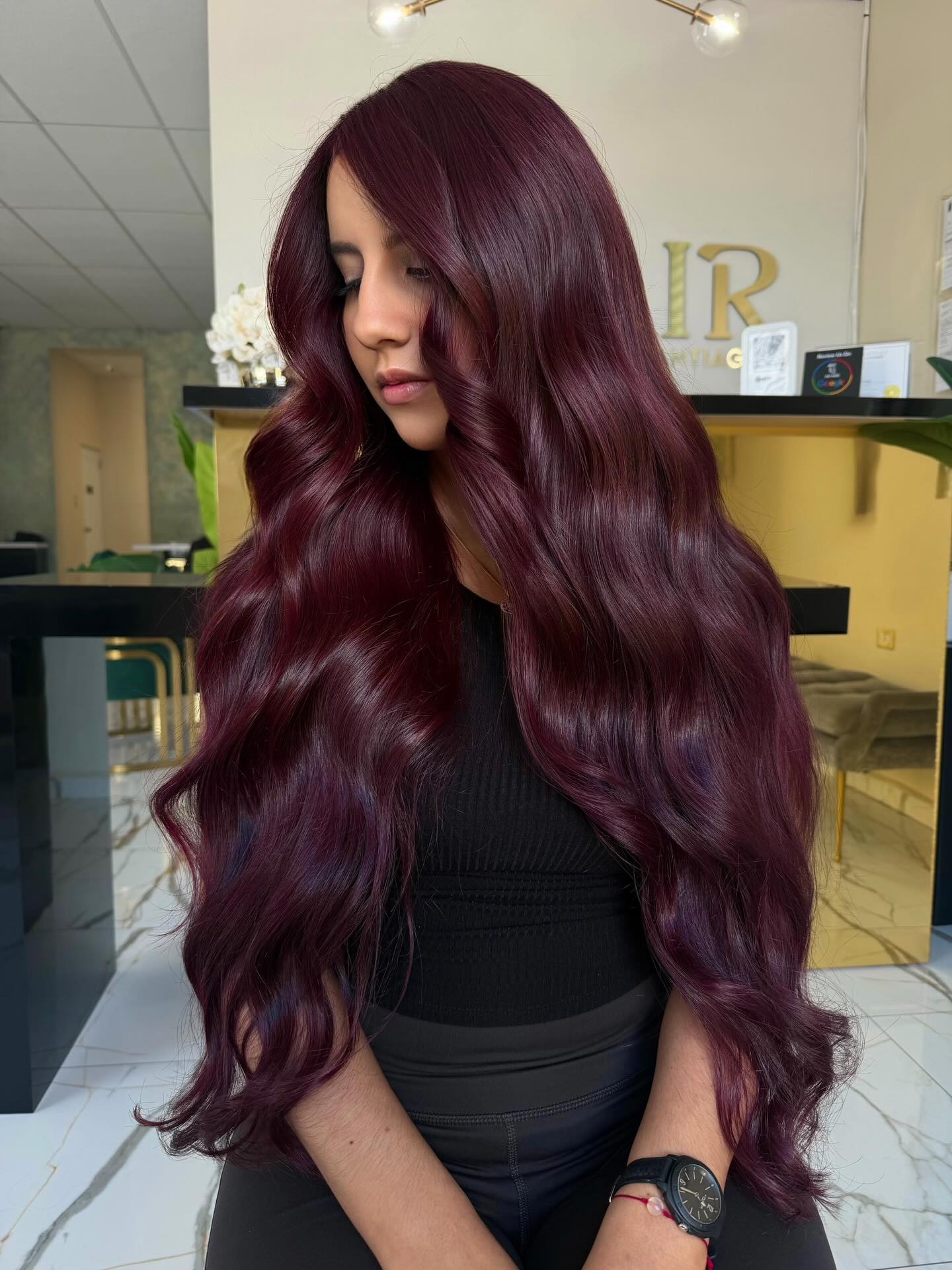 Deep Cherry Red Waves With Subtle Violet Undertones