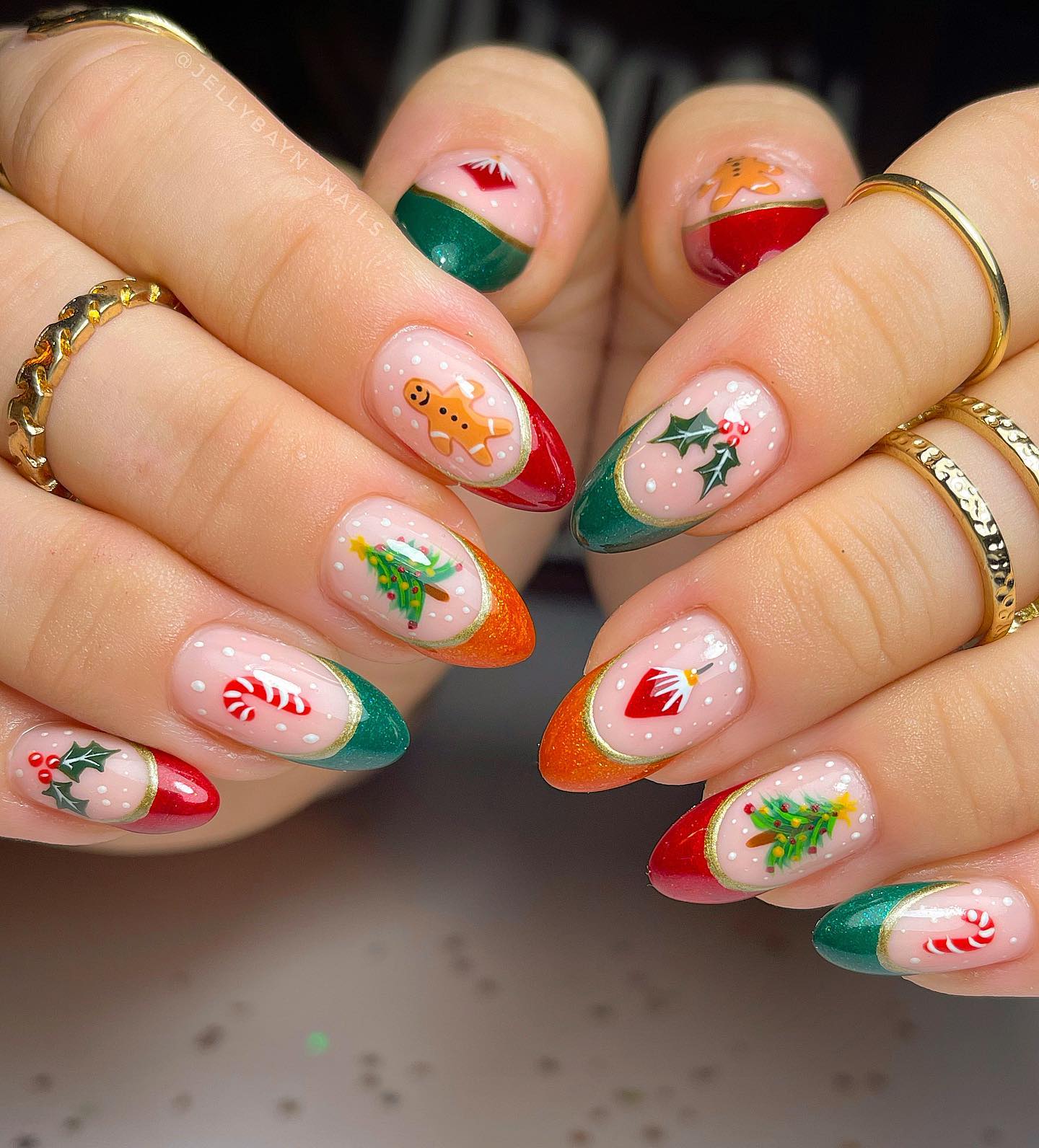 Classic Christmas Character Nail Art