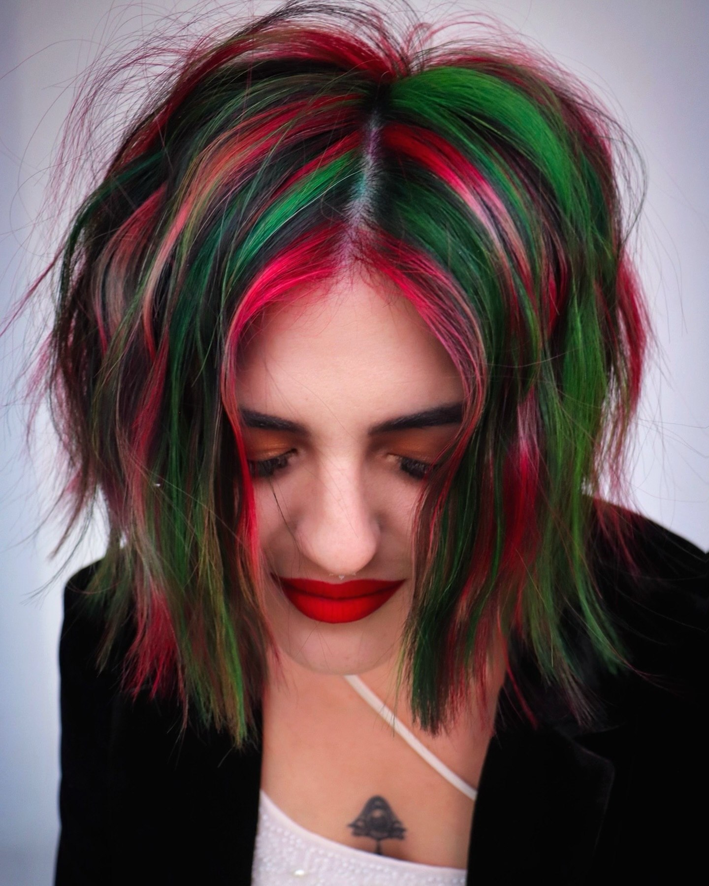 Festive Red and Green Chunky Highlights