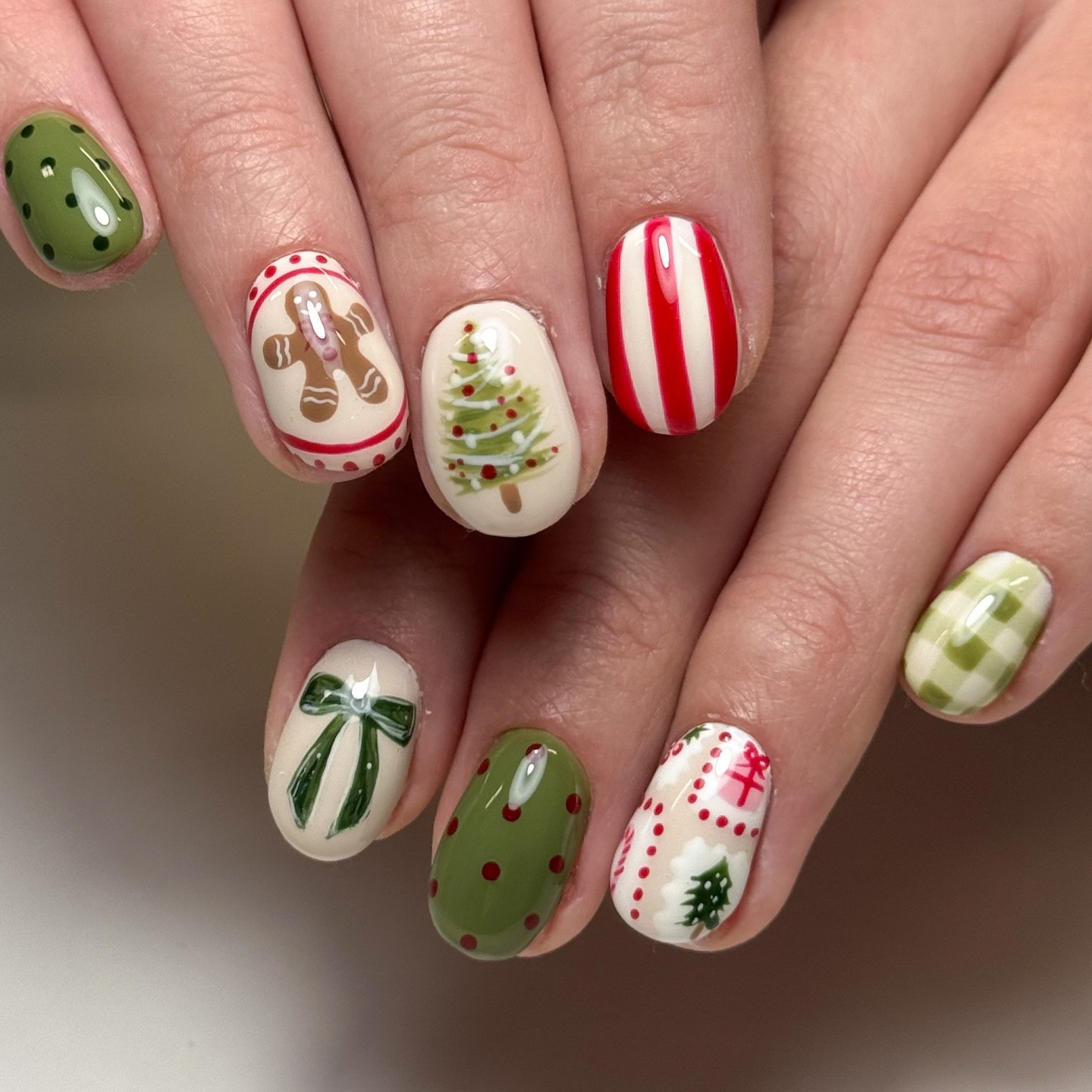 Festive Christmas Character Nail Art