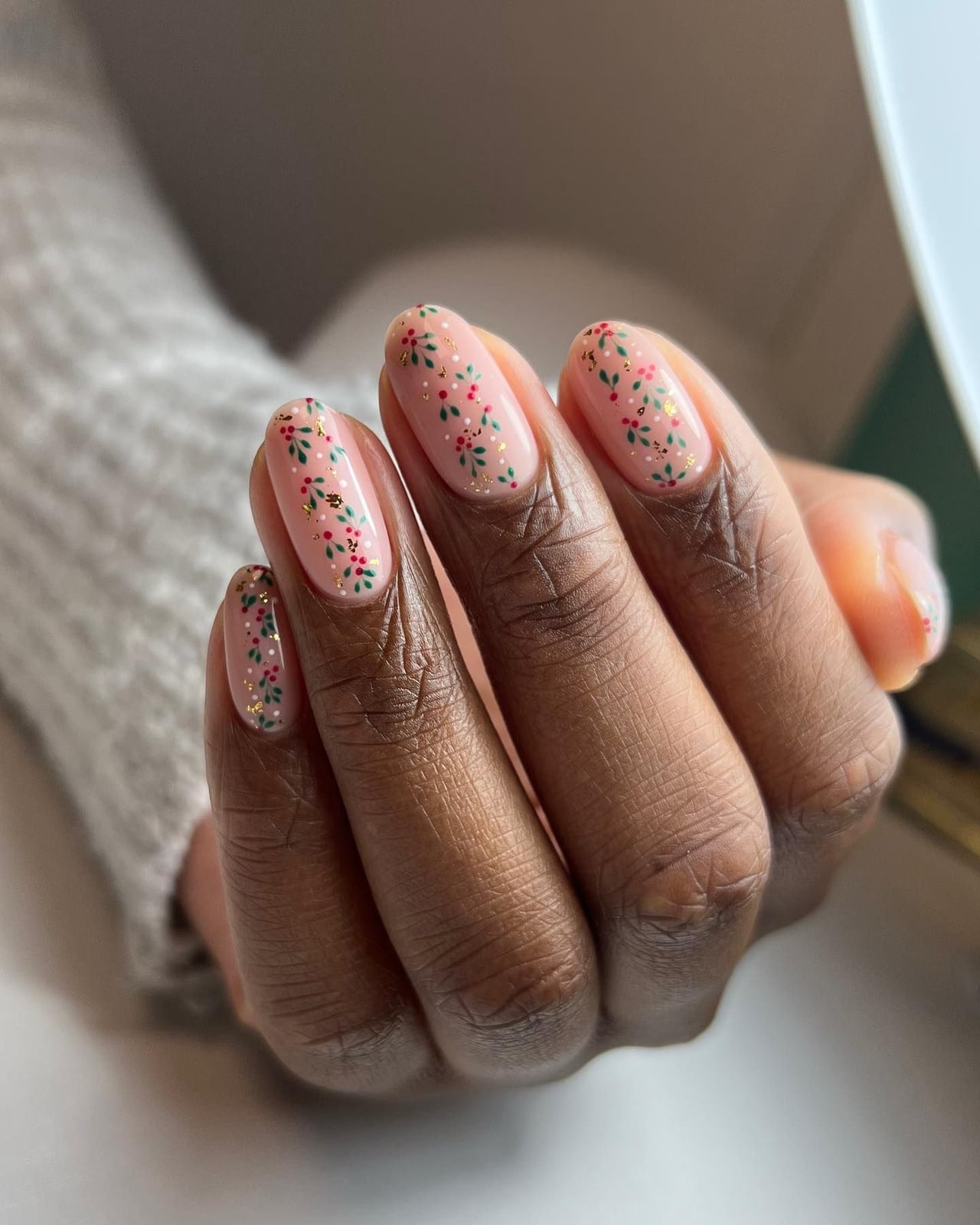 Long Almond Matte White With 3D Roses — Winter Acrylic Nails