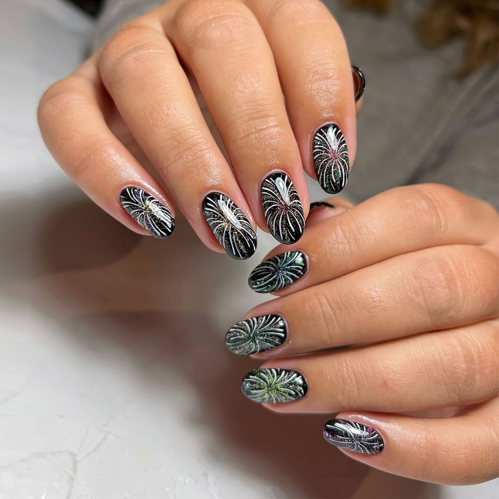 Long Tapered Square Sheer Nude With Lace Snowflakes — Winter Acrylic Nails