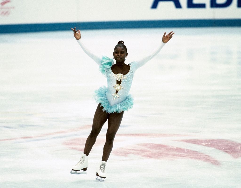 Light blue costume with sequins and ruffles — Ice Skating Outfit