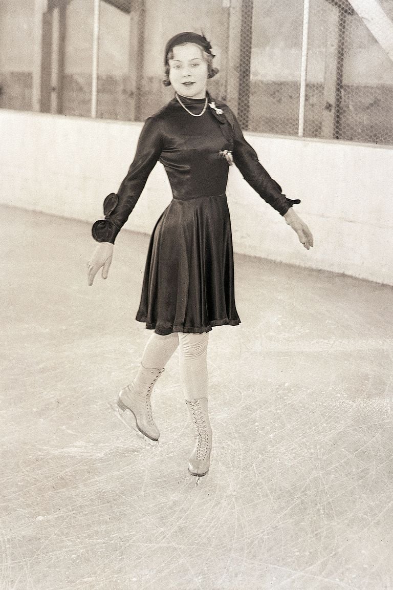Black satin dress with fabric bows — Ice Skating Outfit