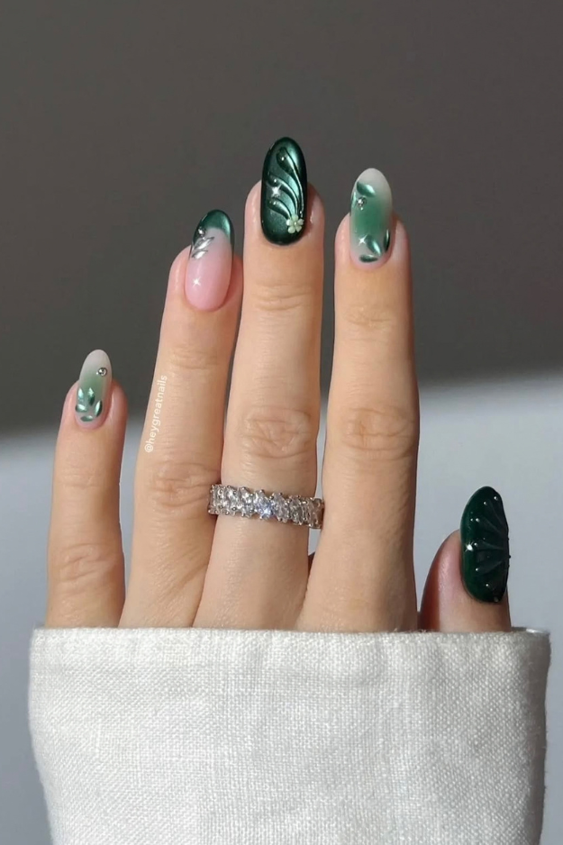 19 Green Christmas Nails to Save Before Your December Appointment