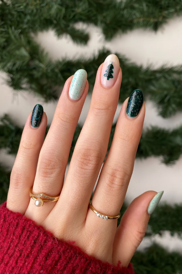 19 Green Christmas Nails to Save Before Your December Appointment