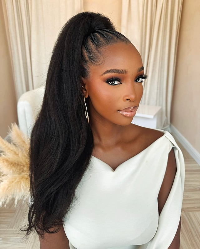 Sleek High Ponytail With Intricate Braids Sleek High Ponytail With Intricate Braids — Holiday Hairstyles