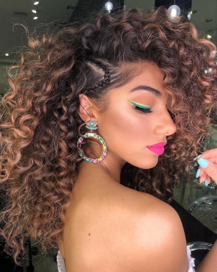 Defined Curls With Braided Temple Detail Defined Curls With Braided Temple Detail — Holiday Hairstyles