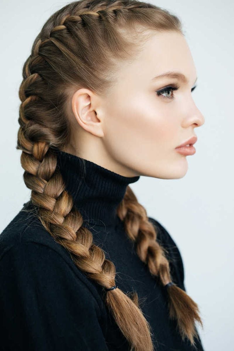 Double Braids With Blonde Highlights Double Braids With Blonde Highlights — Holiday Hairstyles