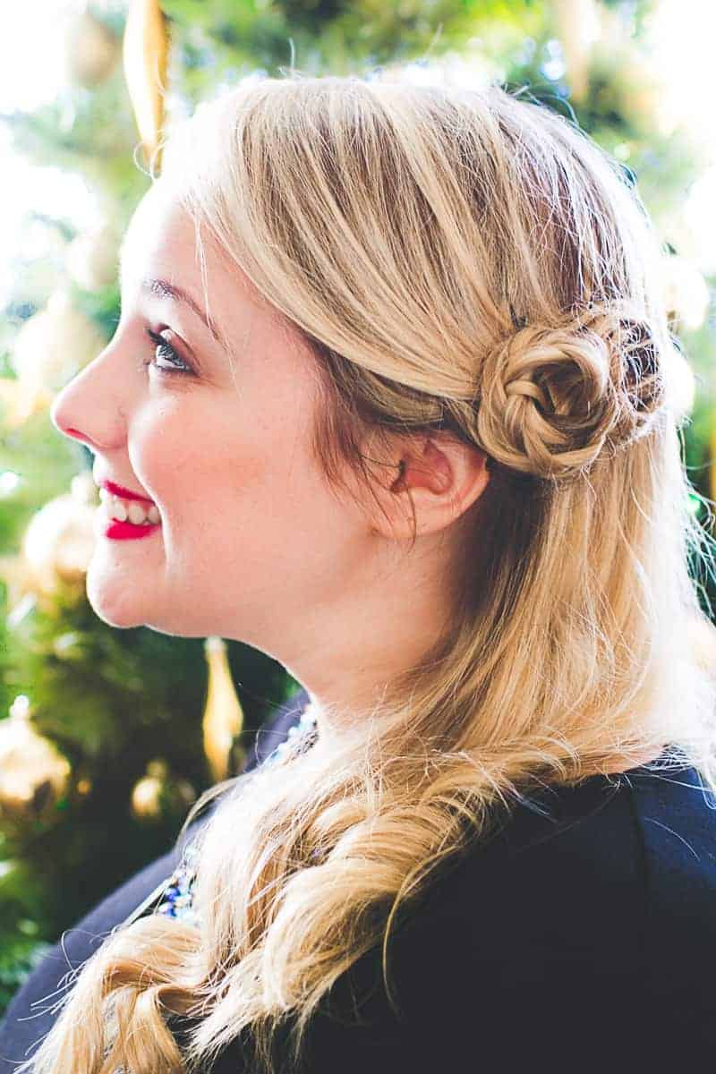 Braided Rose Bun With Loose Waves — Christmas Braids
