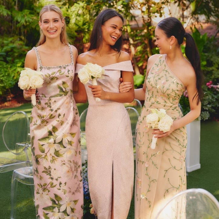 Sparkly Square Neck, Off-the-Shoulder, and Embroidered Bridesmaid — Bridesmaid Dress Ideas