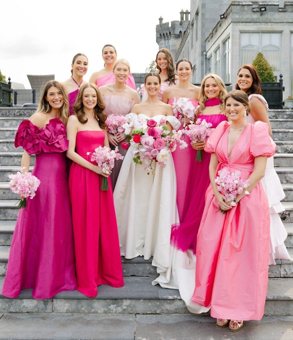 Bold Hot Pink and Fuchsia Dresses with Varied Necklines and Sleeves — Bridesmaid Dress Ideas