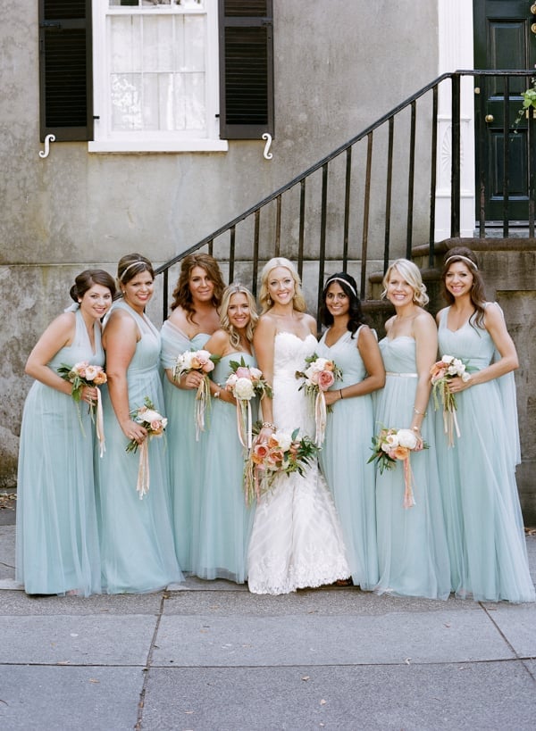Light Blue Tulle A-line Dresses with Varied Necklines and Sleeves — Bridesmaid Dress Ideas