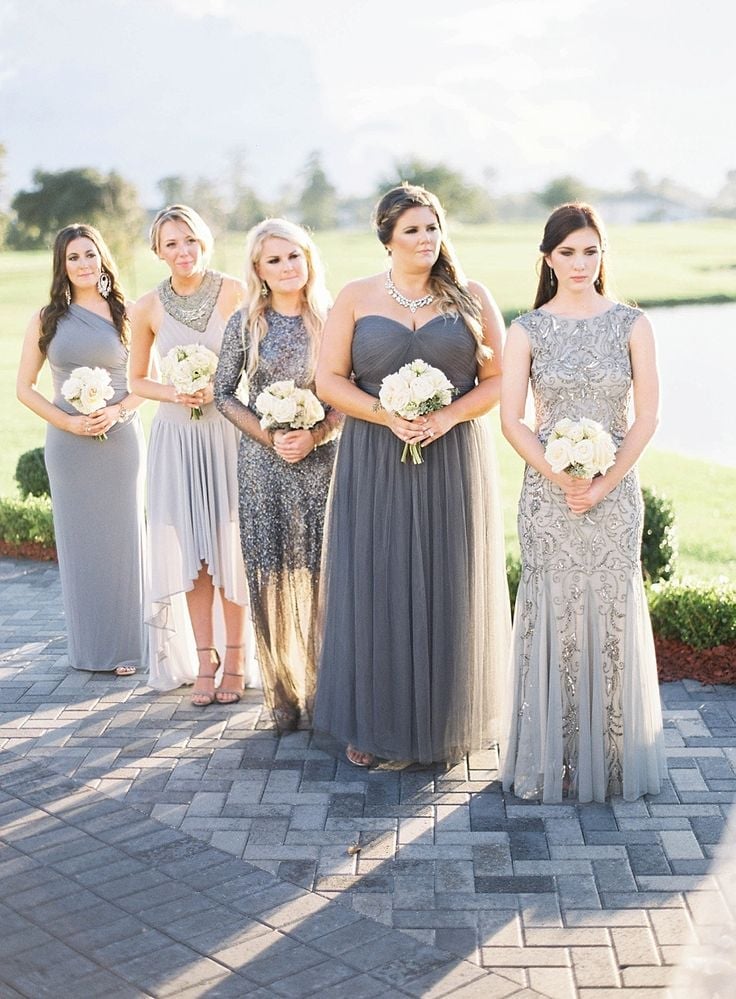 Fitted Silver Sequined Bridesmaid Dress — Bridesmaid Dress Ideas