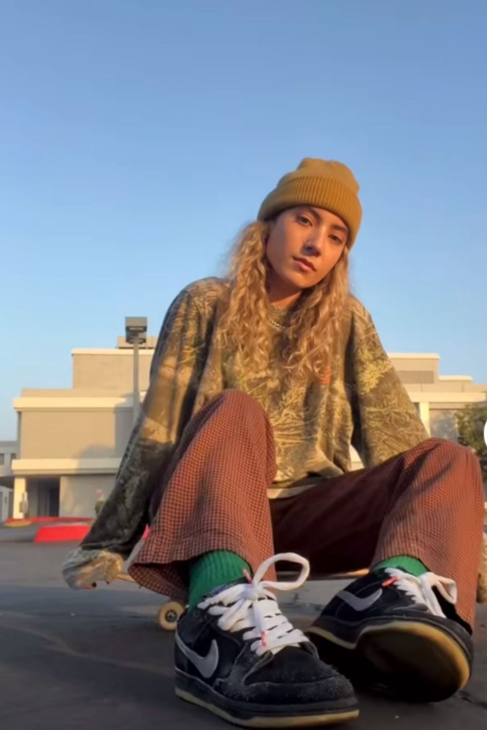 Corduroy Pants and Graphic Sweatshirt with Chunky Sneakers — Skater Outfits