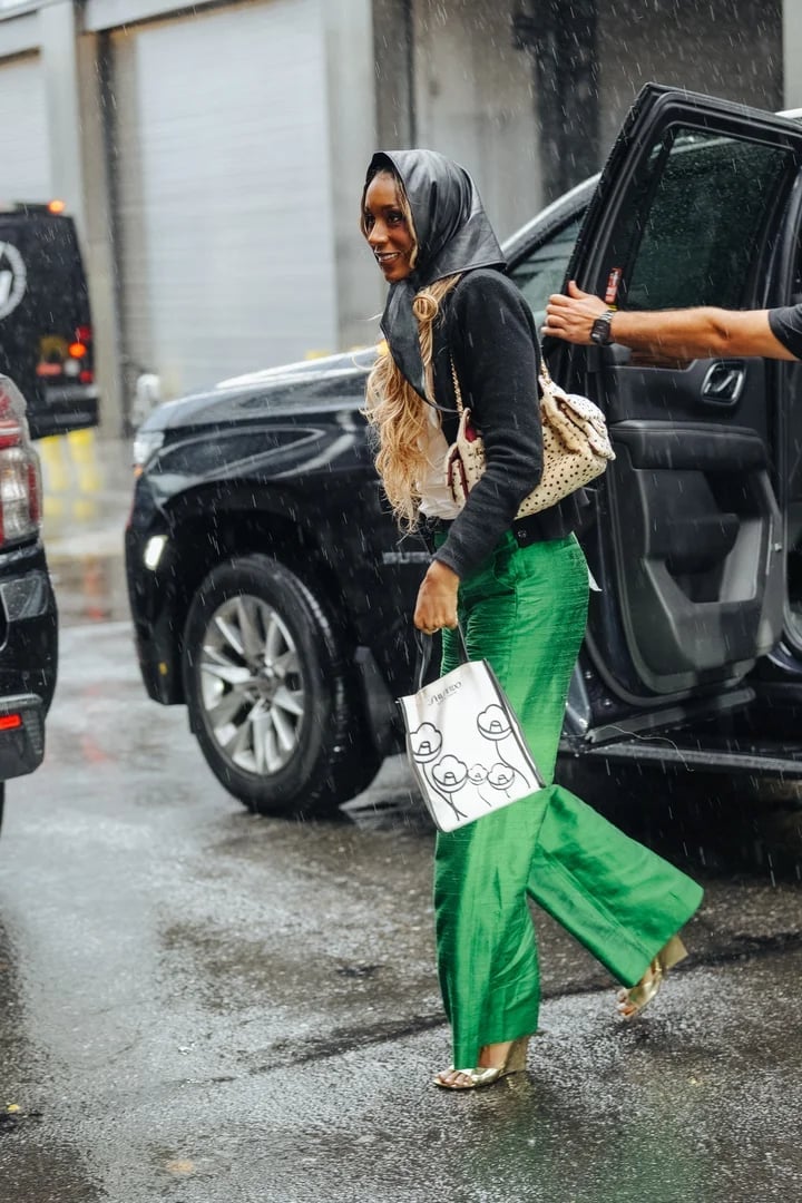 Silk Wide Leg Trousers with Hooded Cardigan Silk Wide Leg Trousers with Hooded Cardigan — Trendy Outfits