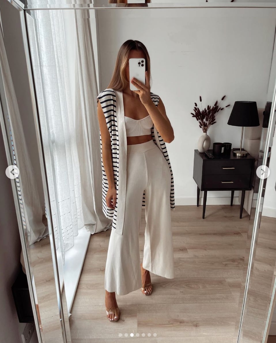Striped Vest with Wide Leg Linen Pants Striped Vest with Wide Leg Linen Pants — Trendy Outfits