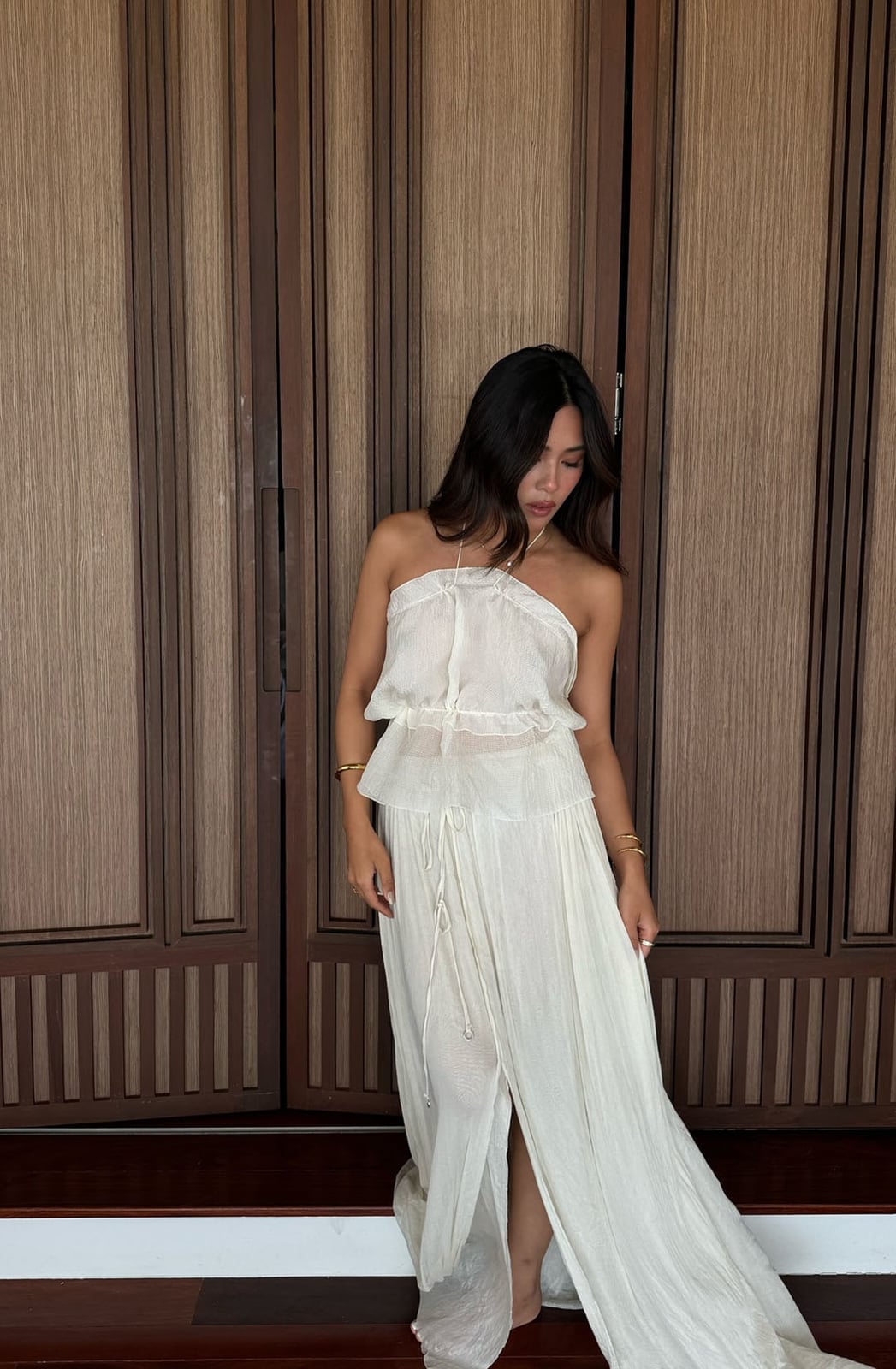Sheer Halter Top and Maxi Skirt Set Sheer Halter Top and Maxi Skirt Set — Trendy Outfits