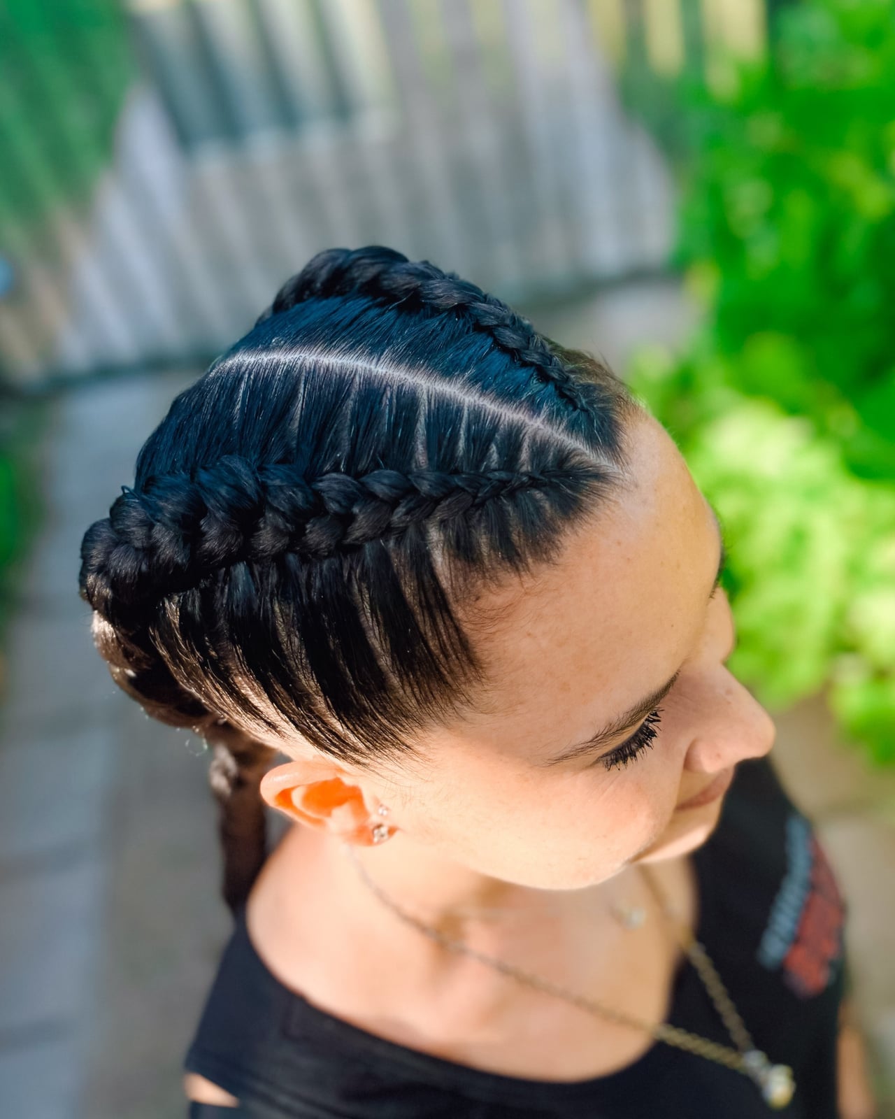 Mid-Back French Braids With Short Fringe — Parting Braids