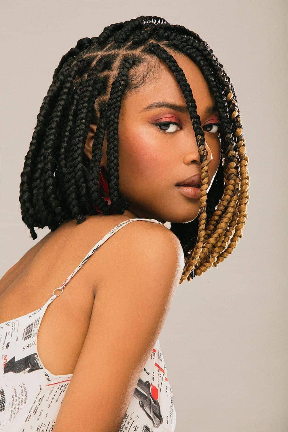 Mid-Back Black French Braids With Wispy Bangs — Parting Braids