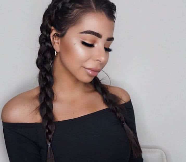 Shoulder Length Double Dutch Braids With Highlights — Parting Braids
