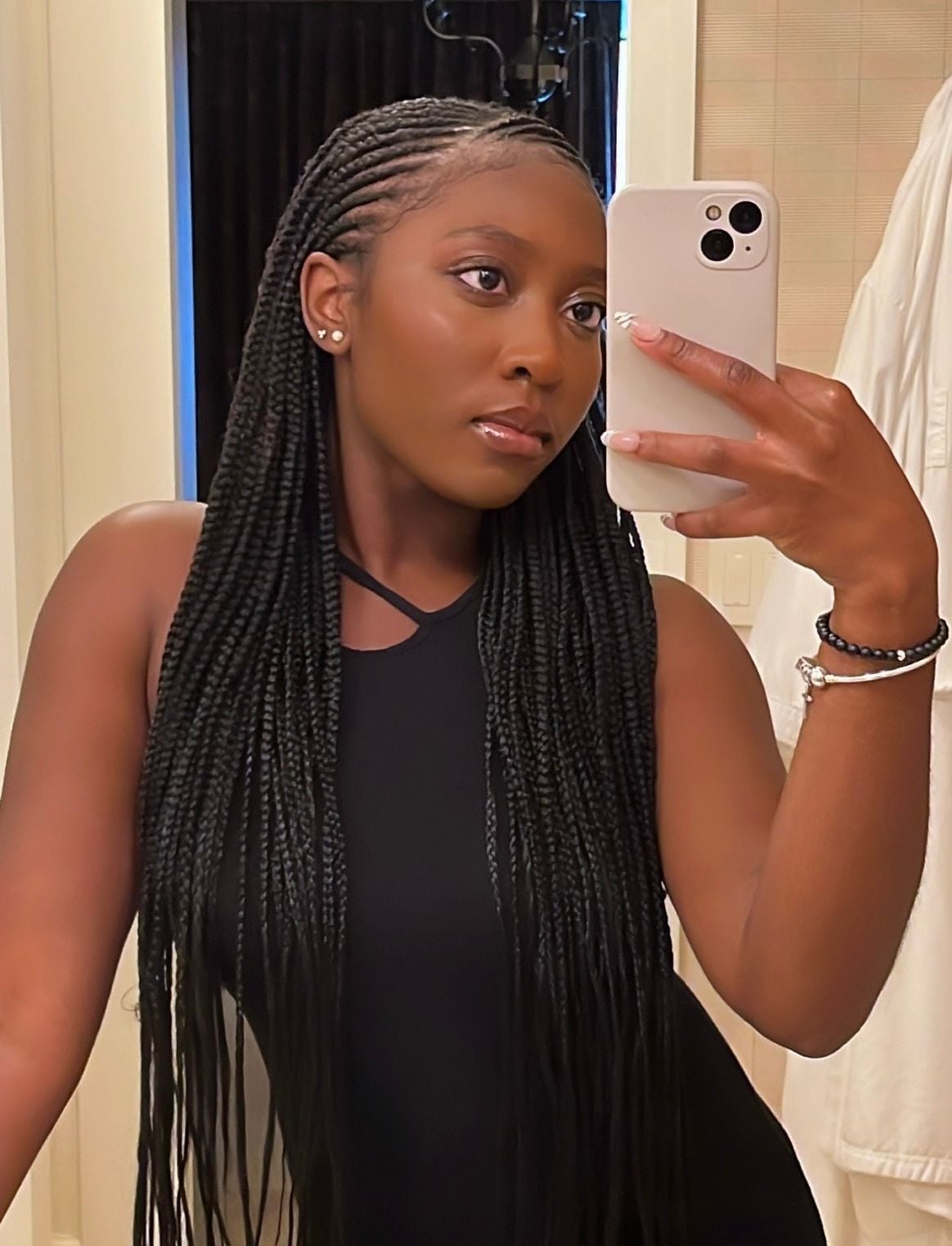 Shoulder Length Micro Braids — Parting Braids