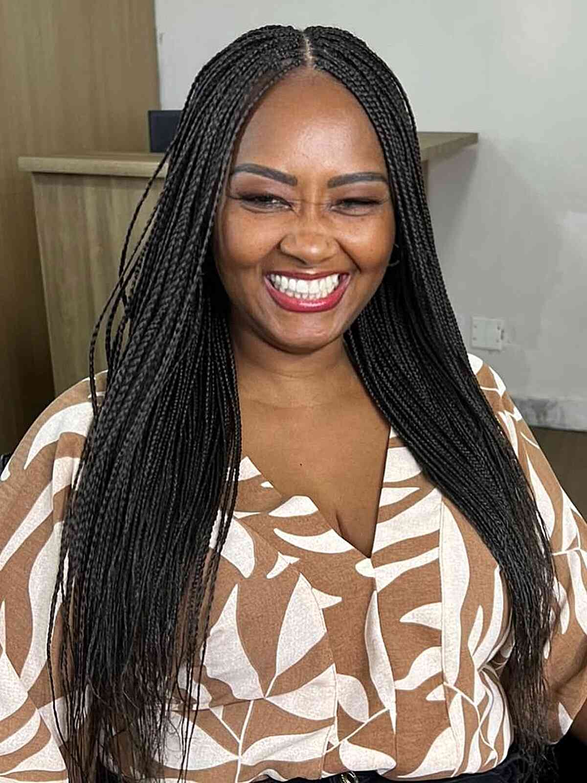 Mid-Back Fine Micro Braids — Parting Braids