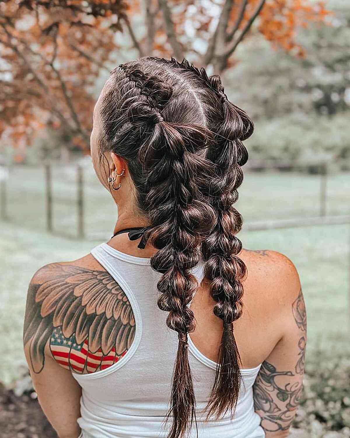 Mid-Back Dutch Braids With Textured Appearance — Parting Braids