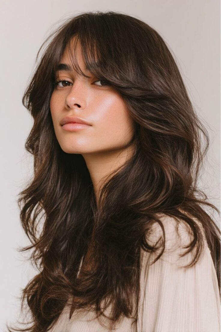 Collarbone Layers With Prominent Curtain Bangs — Trendy Waves Hair