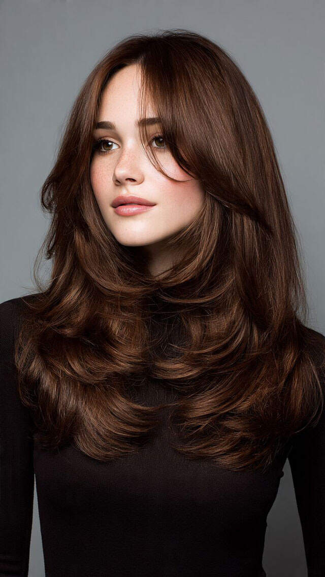 Collarbone Dark Brown With Blonde Balayage — Trendy Waves Hair