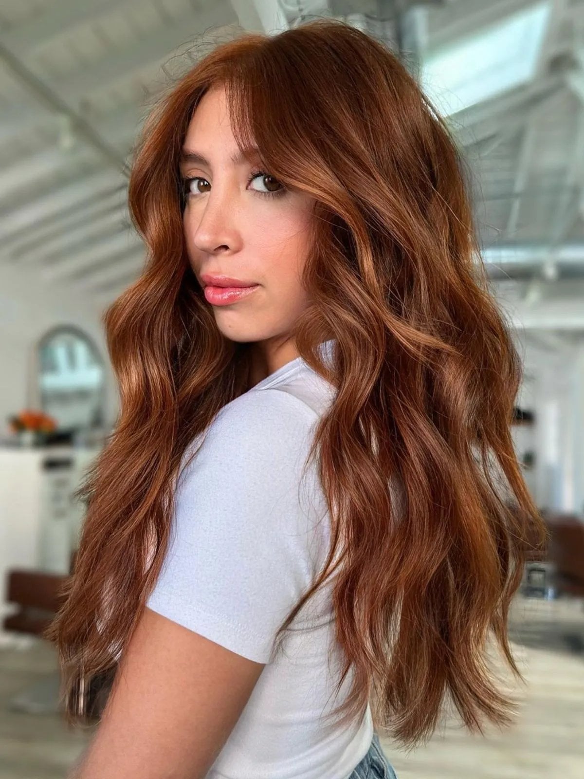 Warm Auburn With Lighter Balayage Highlights Warm Auburn With Lighter Balayage Highlights — Auburn Hair Color