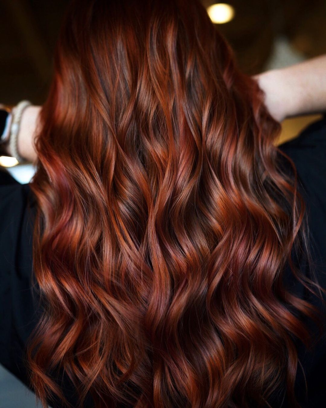 Auburn With Copper Highlights Back View Auburn With Copper Highlights Back View — Auburn Hair Color