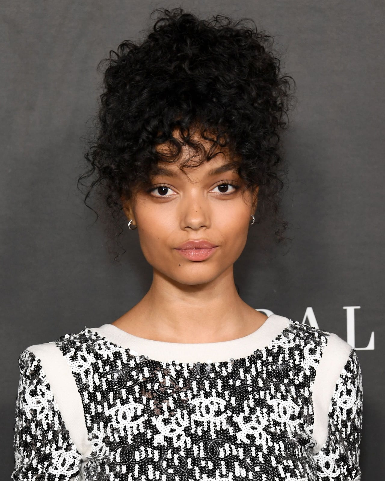 Shoulder Length Black Curly Hair Updo With Curly Bangs — Easy Curly Hair Routine